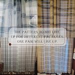 Randall Buffalo Plaid Semi Sheer Curtains for Living Room Blend Linen Geometric Light Filtering Dining Room Window Treatment Drape for Farmhouse Bedroom Study Room,Gray/White, 54x84 inch Long,2 Panels