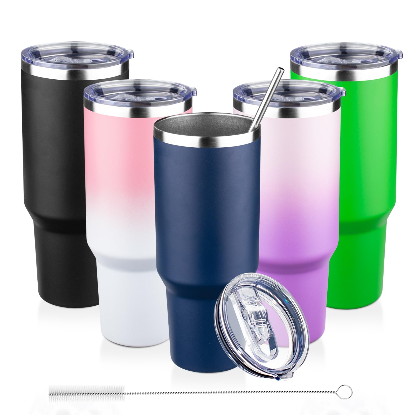 FristChoice 40 oz Tumbler with Lids and Straws Double Wall Vacuum Insulated Tumbler Cup,Stainless Steel Leak-proof Thermal Tumbler Powder Coated