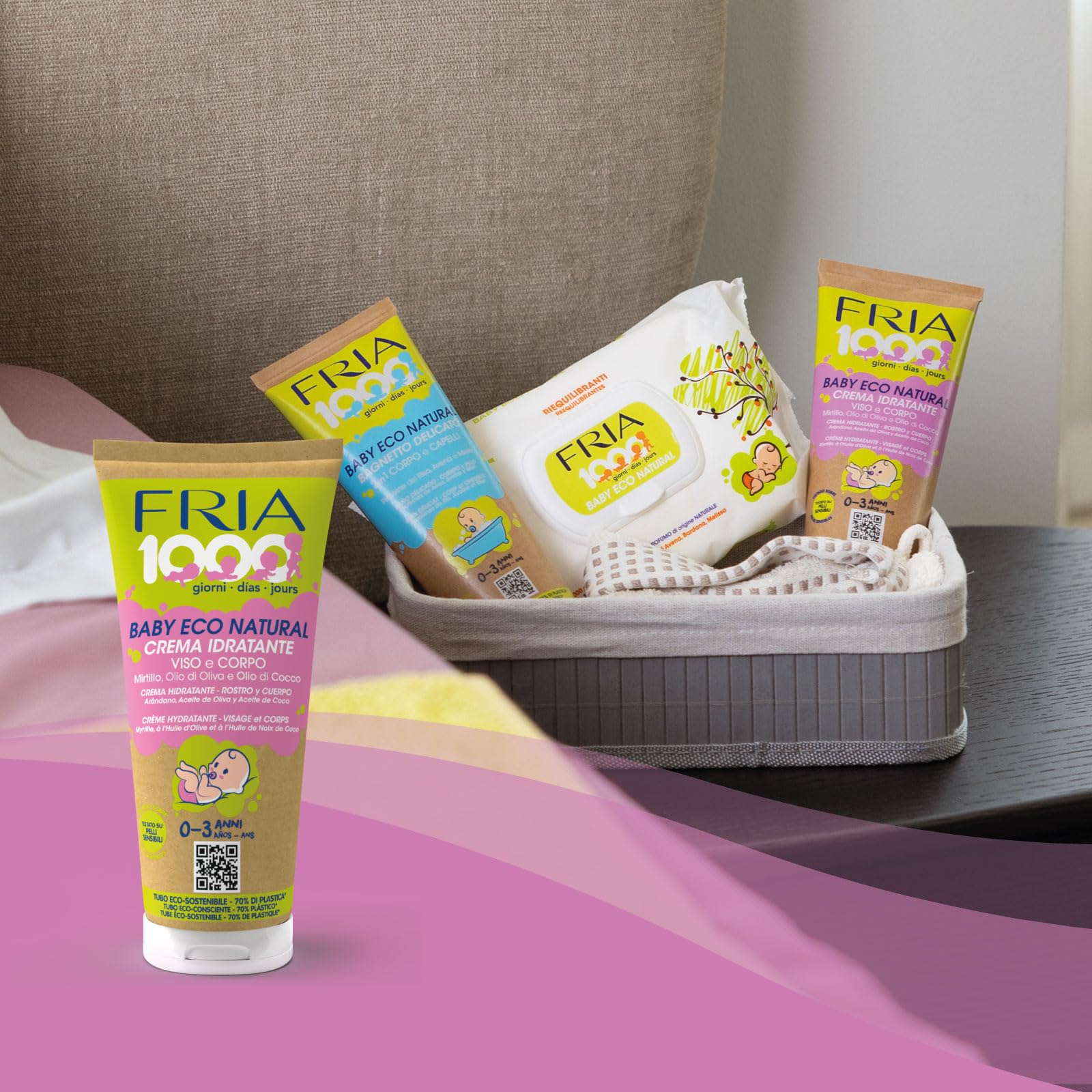 Fria 1000Giorni Crema Corpo e Viso Neonato Bambino Eco Natural con Olio di Cocco e Oliva 200ml