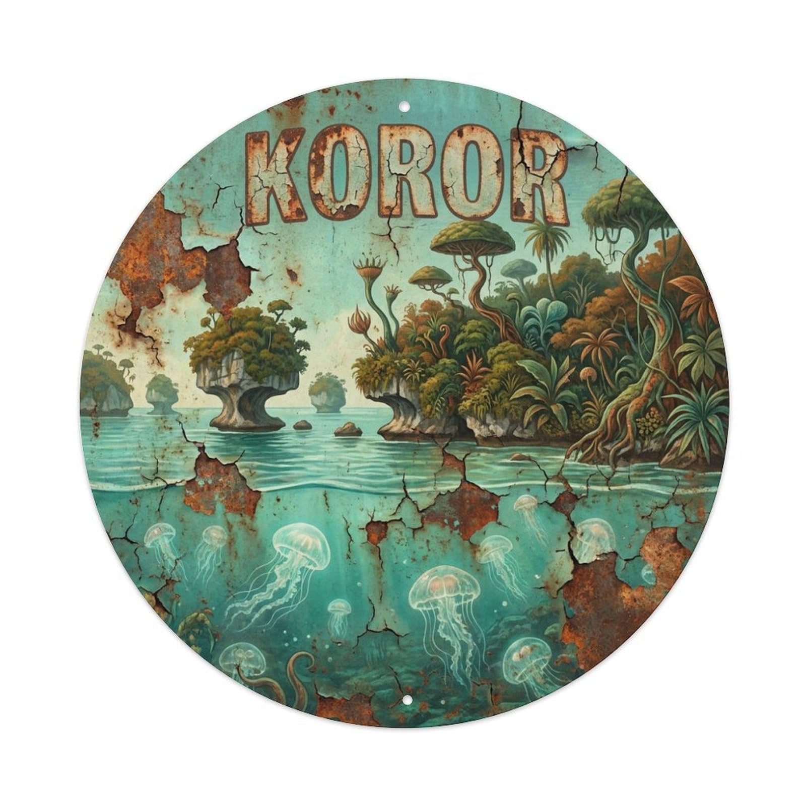 Travel Retro Palau Koror Metal Tin Sign