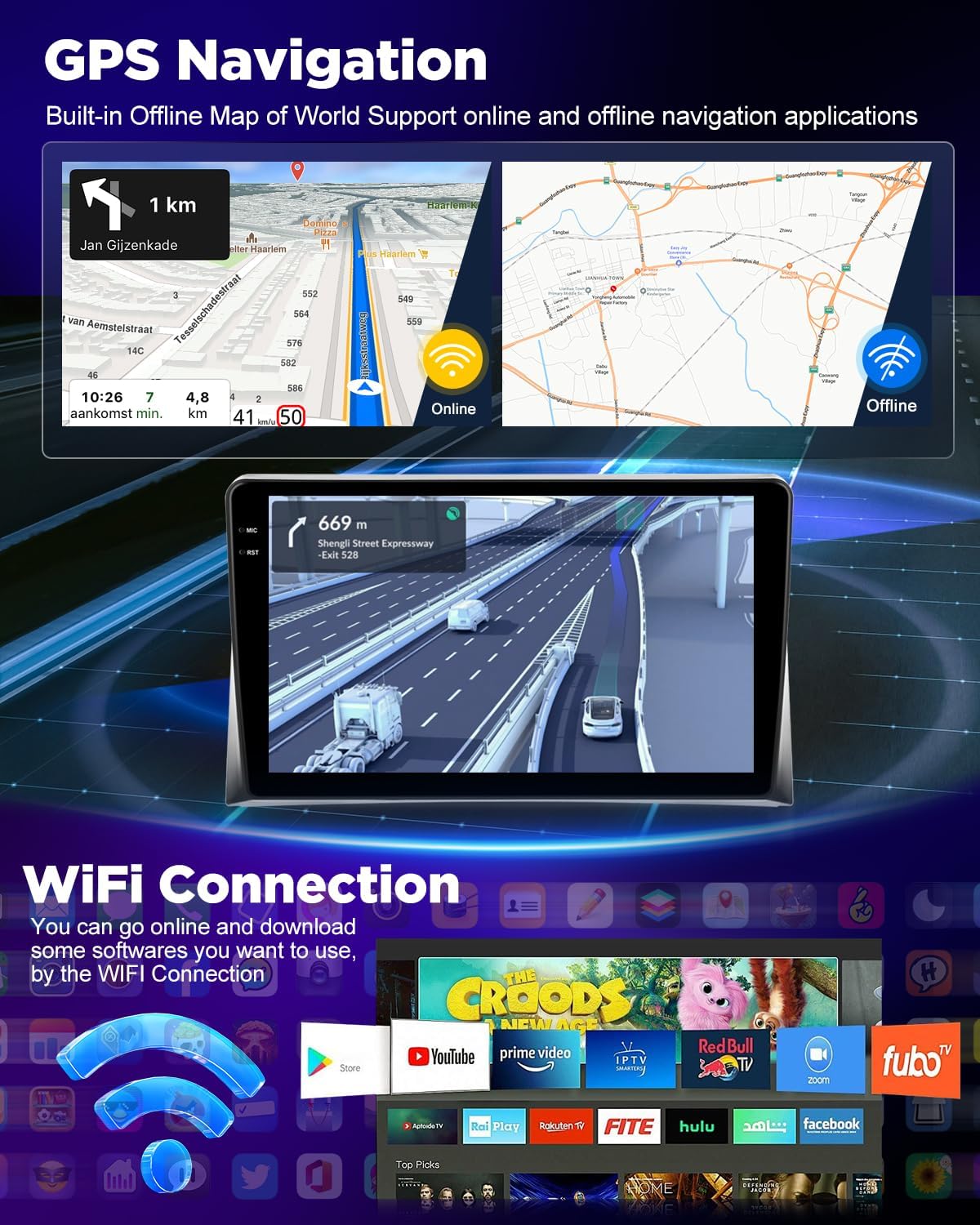 NHOPEEW 4+128G Android Radio para Coche para VW T5 Multivan 2008-2015 con Carplay Android Auto - Pantalla de 9 Pulgadas Compatible con WiFi GPS + Cámara de Marcha atrás