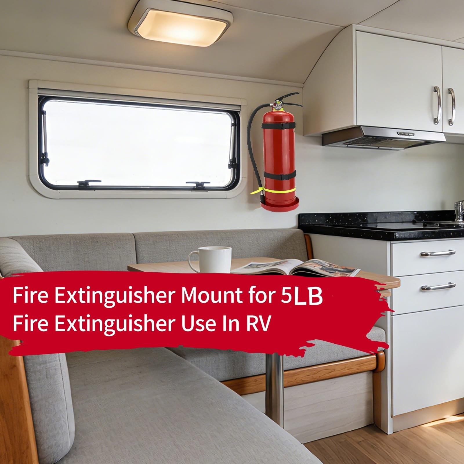 Soporte para extintor de incendios, soporte de pared para extintor, compatible con extintores de 5 libras, ideal para el hogar, coche, caravana, camión