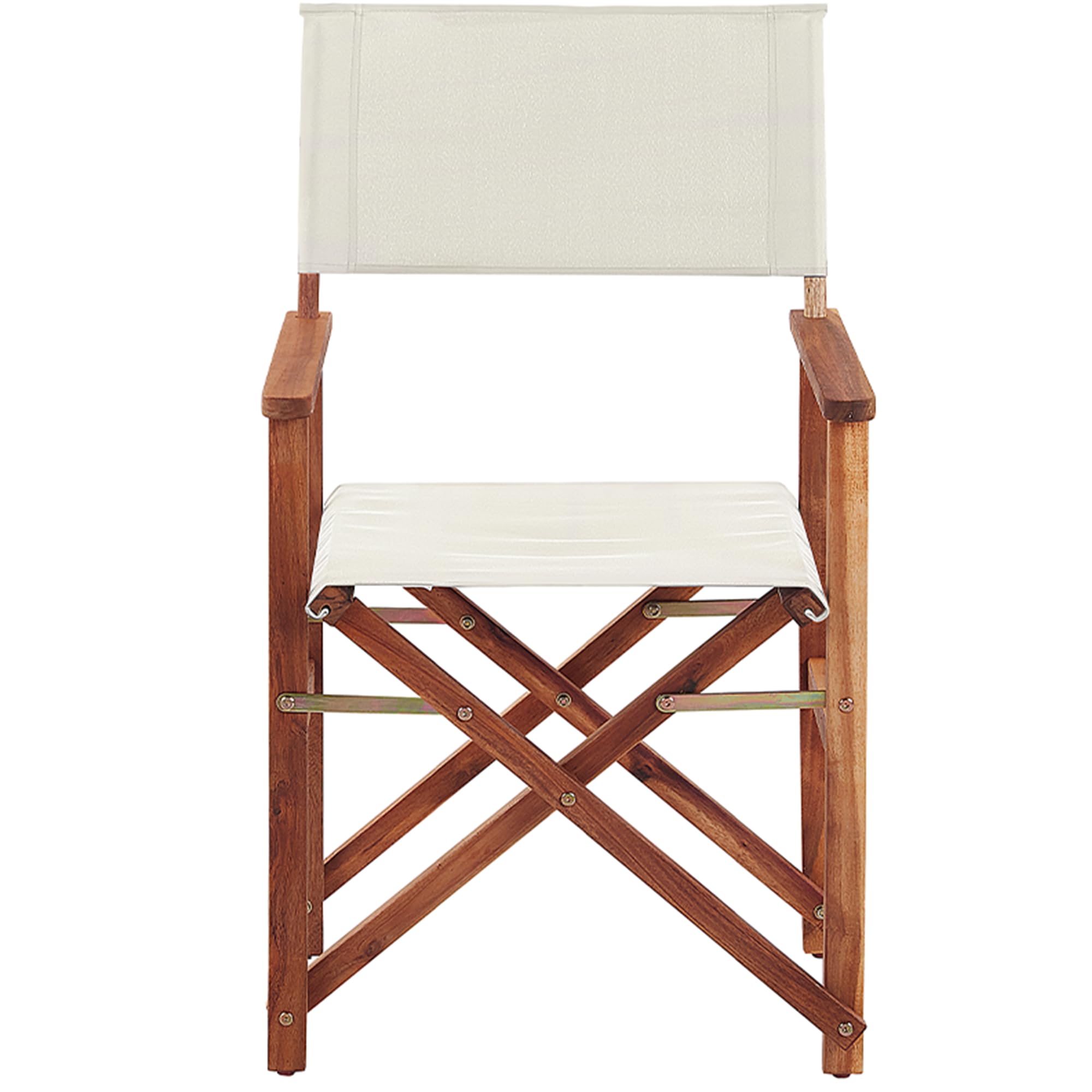 Set di 2 Sedie da regista per Giardino in Legno Scuro Foglie