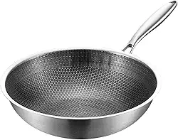 Frigideira Antiaderente Inox Premium Frita Sem Oleo Facil de Limpar Alta Durabilidade Revestimento Triplo Profissional Cabo Ergonomico Compativel com Fogao a Gas Eletrico e Inducao (26 cm)