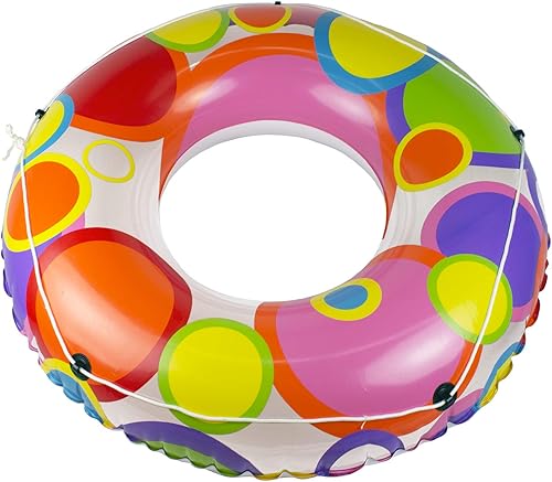 Poolmaster Flotador de tubo de piscina de 48 pulgadas, círculos brillantes