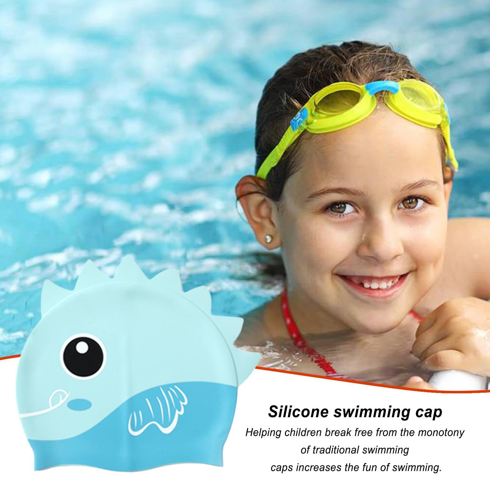 Cuffie Piscina E Nuoto WBZOWRB Bambino, Cuffie Nuoto Per Bimbini Ragazzi Ragazze Età 4-10 (Squalo Uomo Ragno Cuffia Piscina