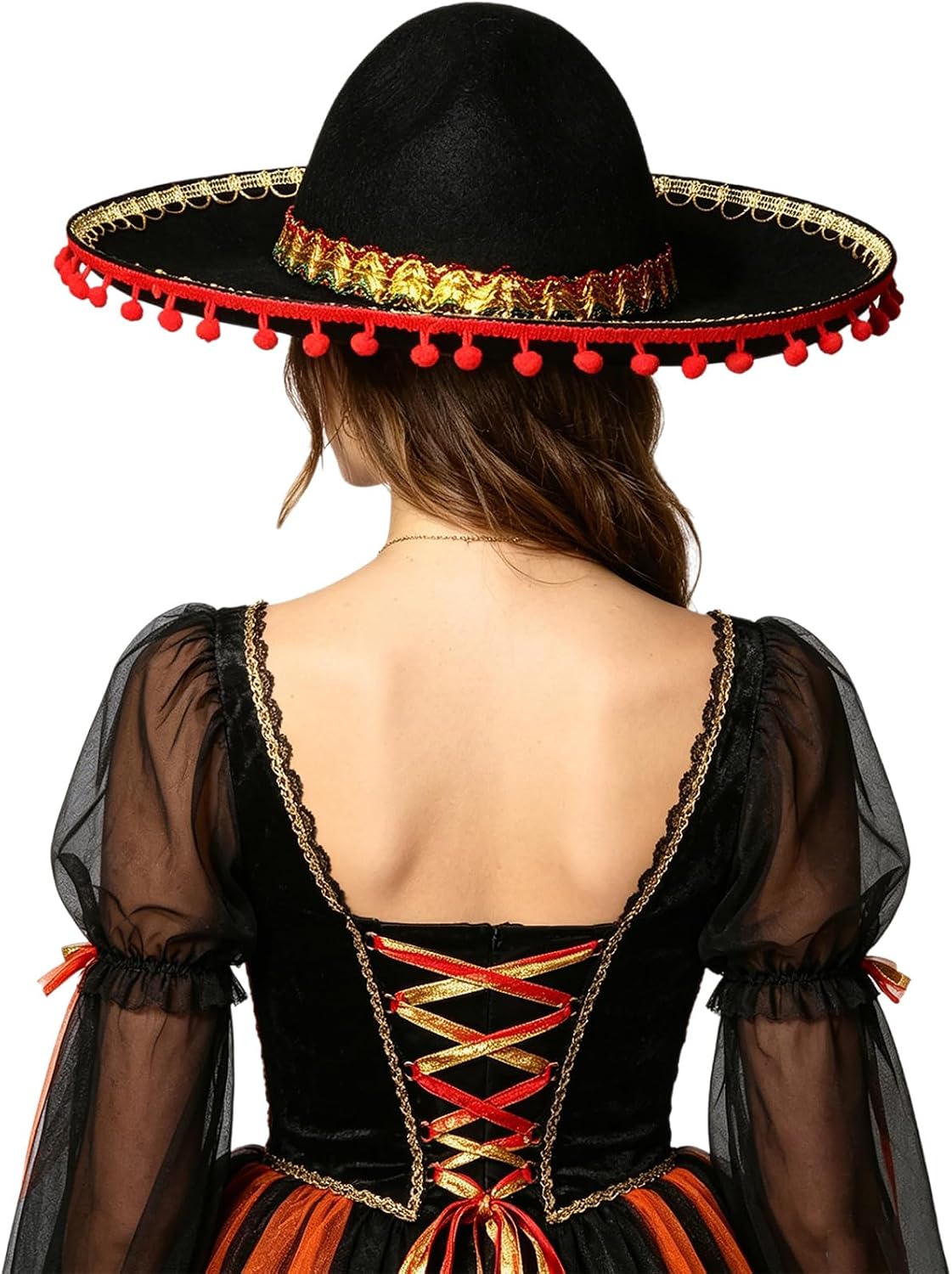 XUNZOO Adult Mexican Mariachi Sombrero Hat Trendy Headwear | Mexican Mariachi Hat,Fun Costumes,Accessories,Parade Accessory,Night Event,Woven Cap,Decorative Piece,Unique Headwear