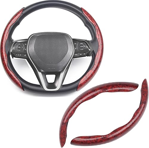 Mtverver Funda para volante, funda de volante de grano de madera para hombres y mujeres, ajuste universal para el 99% del volante de automóvil,