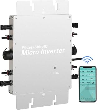 Solar Inverter Pure Sine Solar Grid Tie Micro Inverter Waterproof WiFi Control MPPT DC to AC1600W for Balcony Power Plant,Micro Inverters for Solar Panels