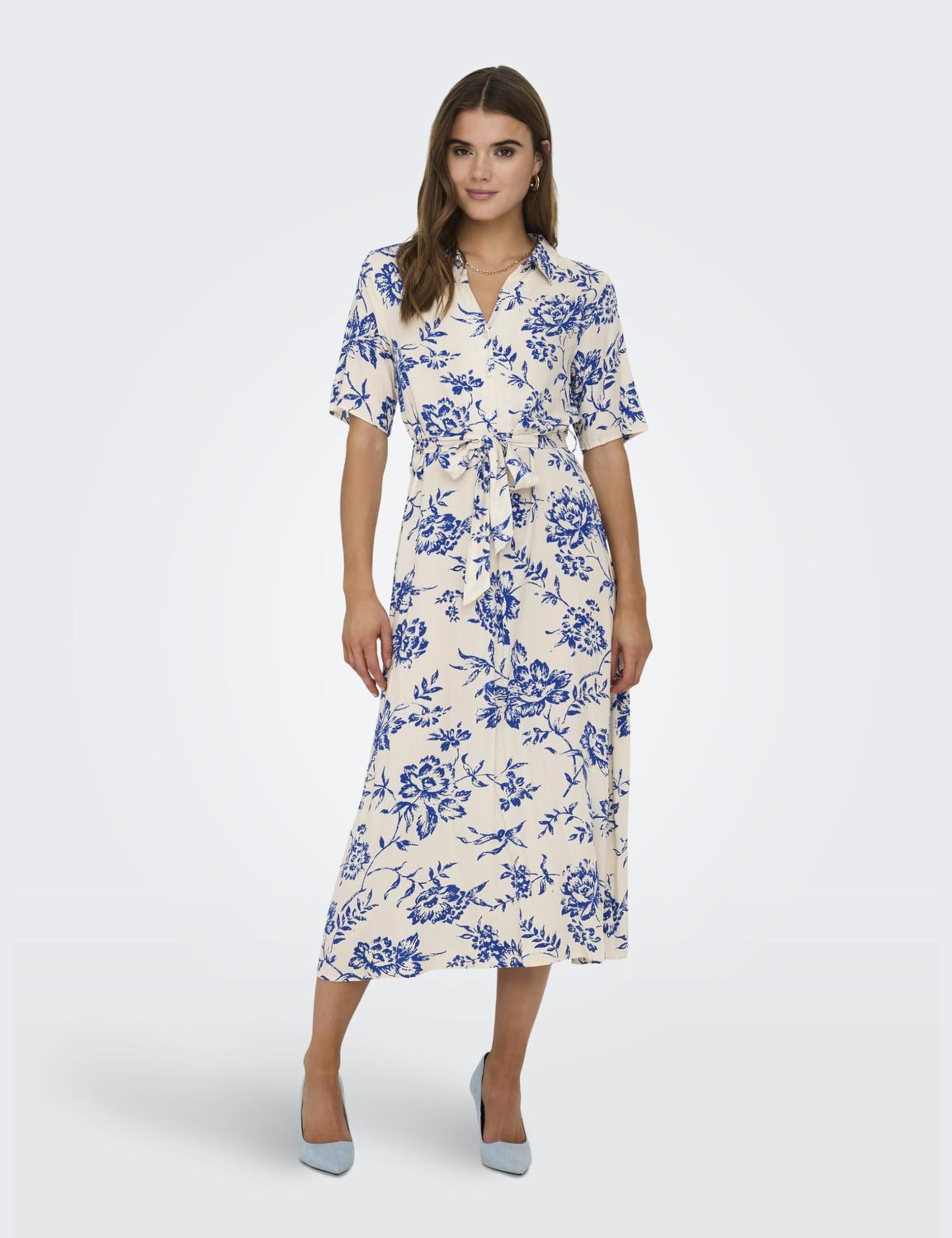 JdY Jdystarsezen Life 2/4 Mididress WVN Noos, Tapioca, XL