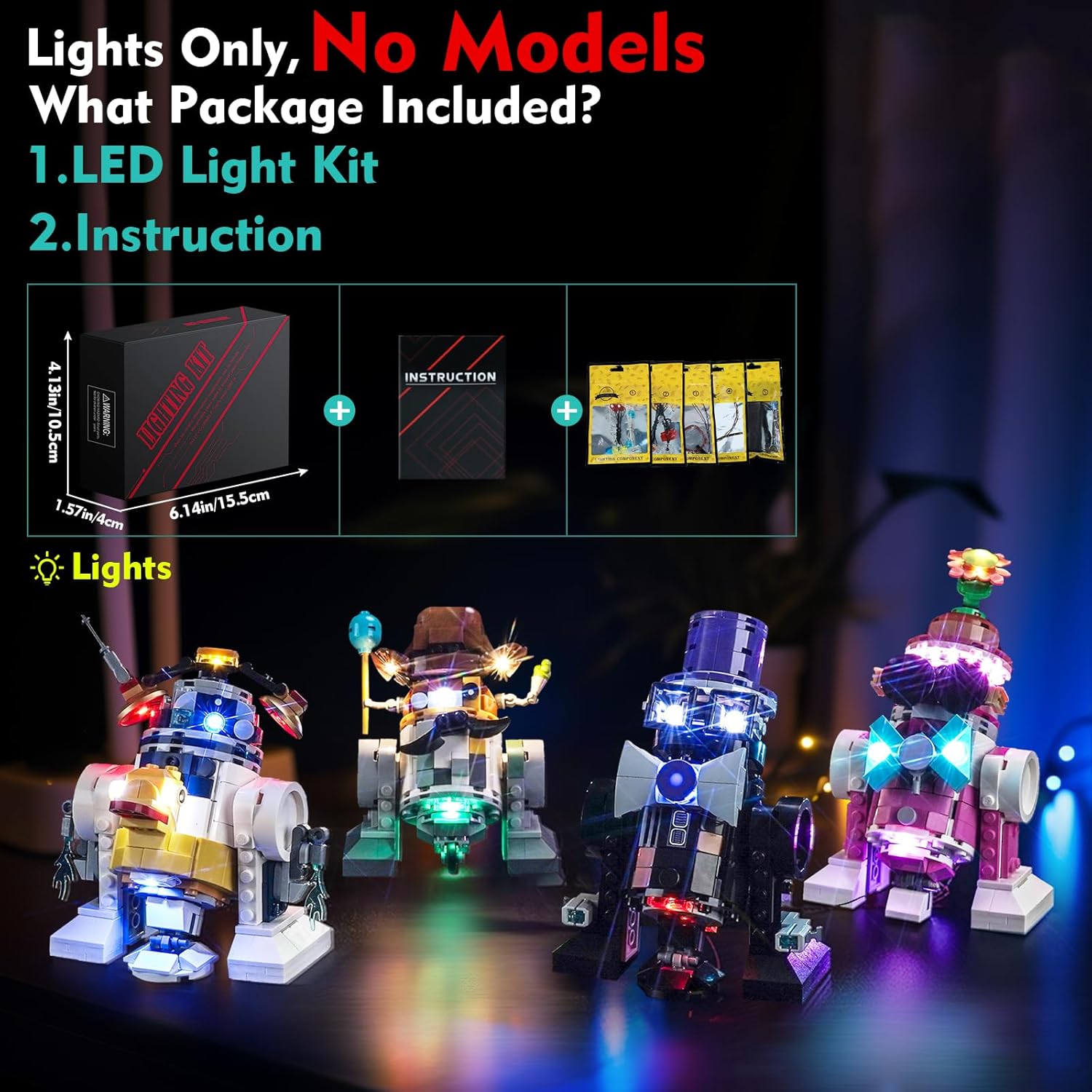 LED Light Kit Compatible with Lego Creative Play Droid Builder 75392 (Lights Only, No Models), Decor Light for Lego 76392