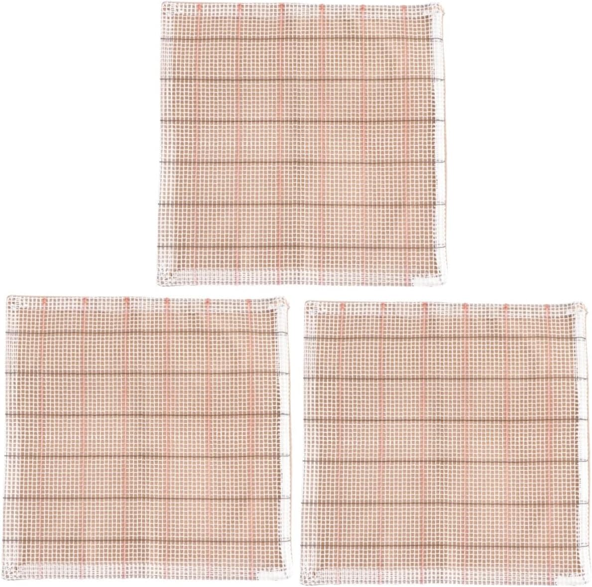 Homoyoyo 3pcs Embroidered Pillow Case for Sofa Vintage Khaki Cushion Cover Handmade Decorative Throw Pillow for Living Room Bedroom