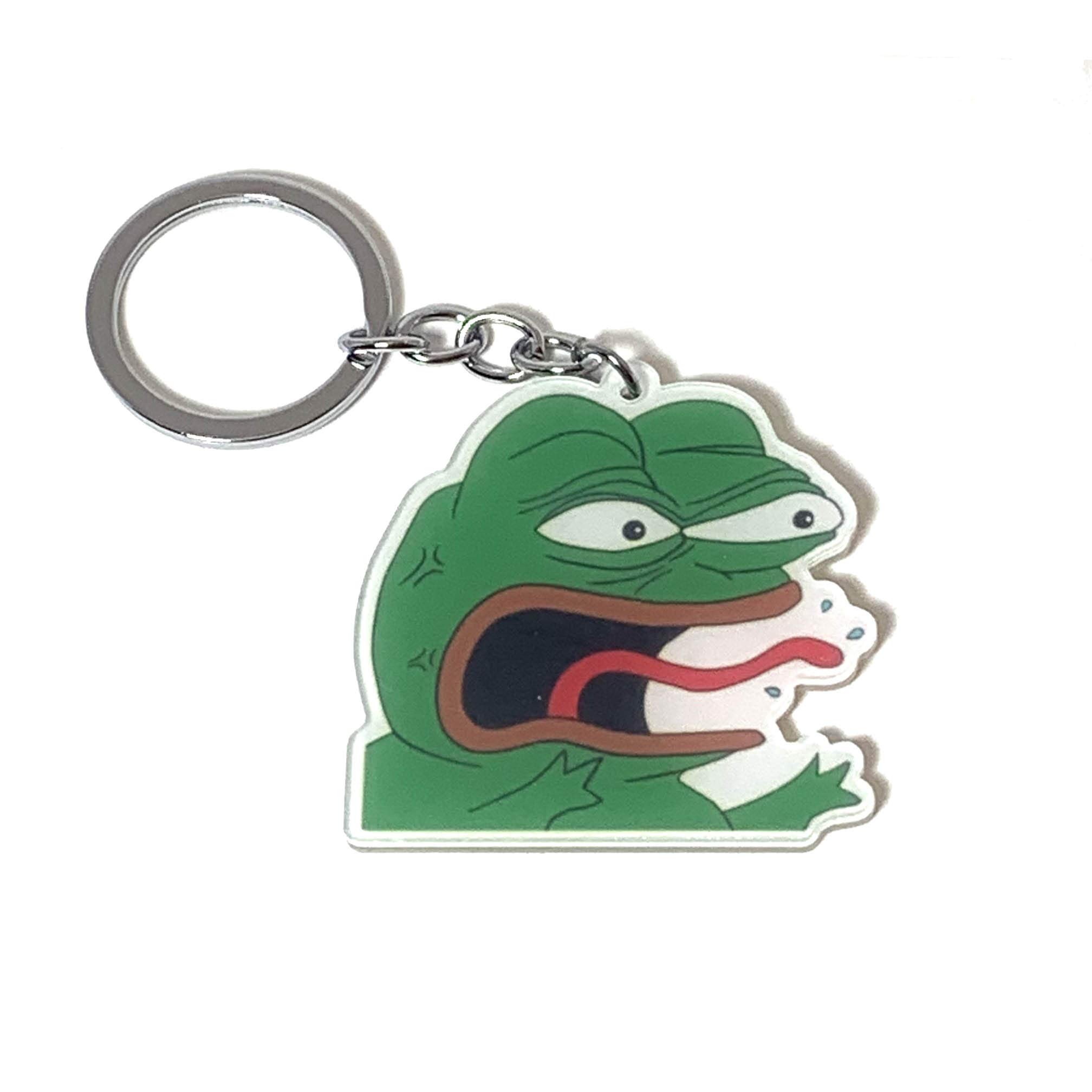Pepe The Angry Frog Reeee Meme Keychain Accessory : Amazon.sg: Fashion