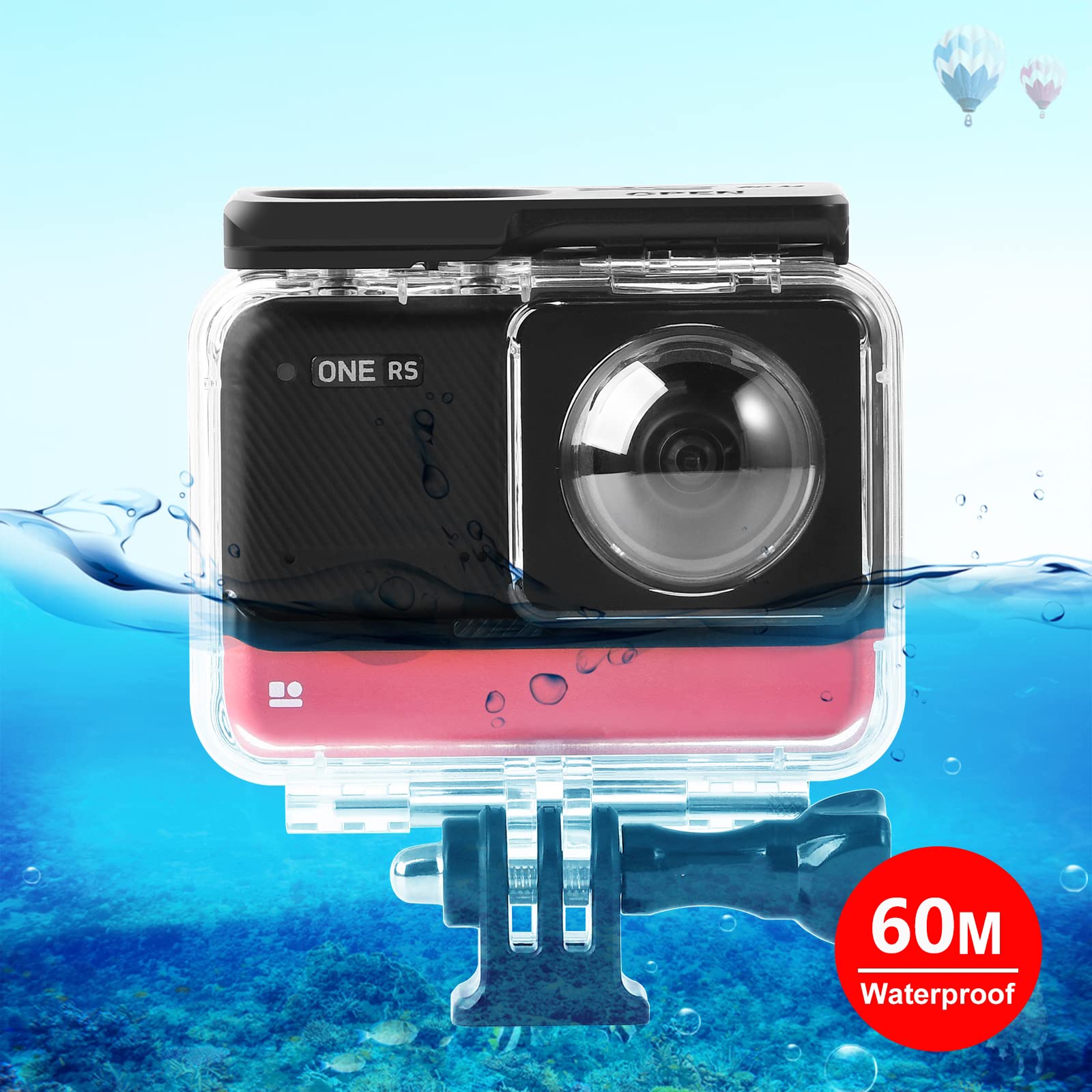 Custodia impermeabile per Insta360 One RS Twin Edition/4K Edizione per Immersioni Subacquee 30M Cover Protettiva (per Twin Edition)
