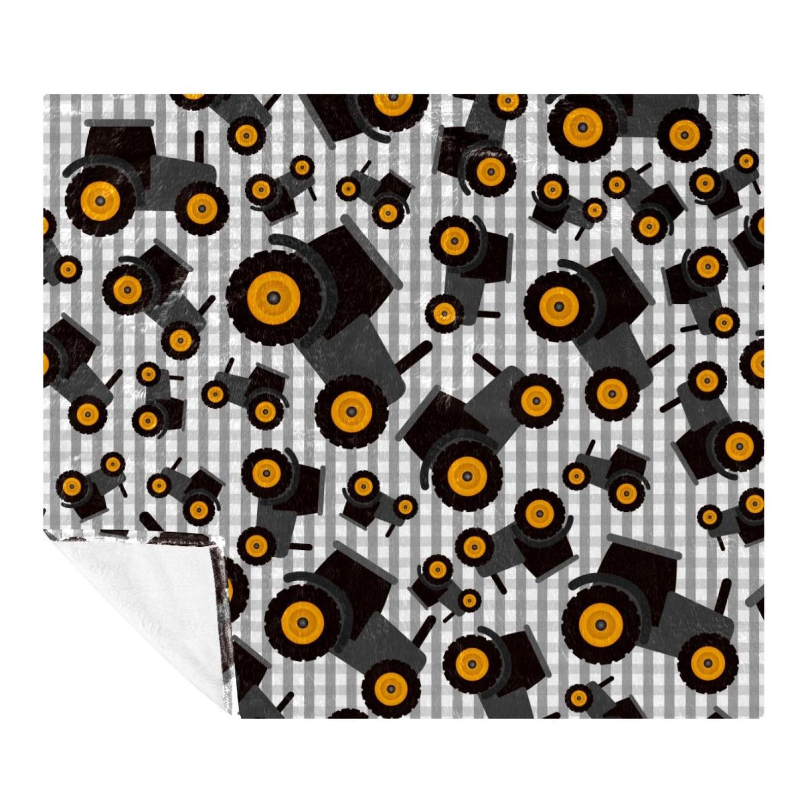 Couverture pour canapé et voyage à motif tracteur, plaid d'ambiance