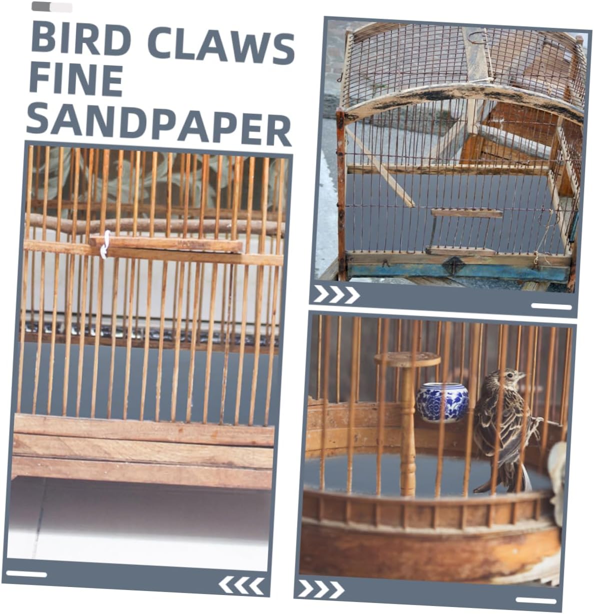 5pcs Bird Cage Liner Sandpaper Sheets Wear Resistant Polishing Paper for Pet Bird Claw Trimming Mats Cleaning and Maintenance