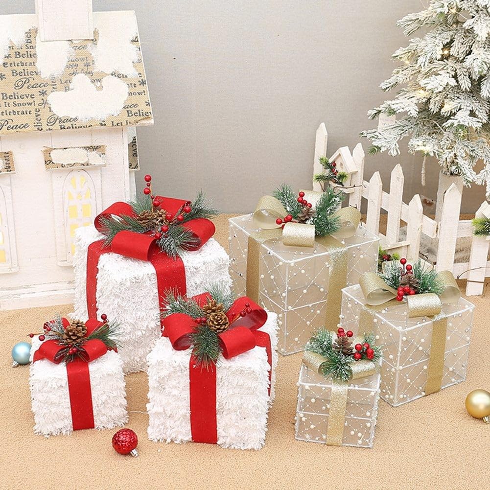 Boîtes de présentation de lumières de Noël pour illuminer une cour extérieure