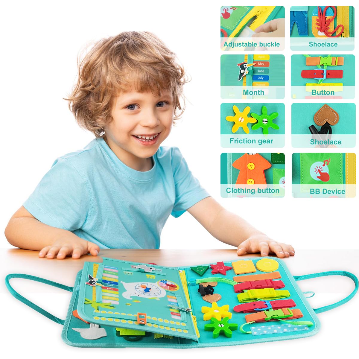Montessori Busy Board Dai 3 Anni In Su, Giocattolo Educativo Sensoriale In Feltro Regalo Interattivo Per Ragazzi E Ragazze Giocattolo Per Leducazione Della Prima Infanzia