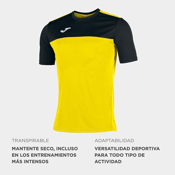 Detalle del tejido de poliéster de la camiseta Joma Winner, mostrando su textura y densidad.