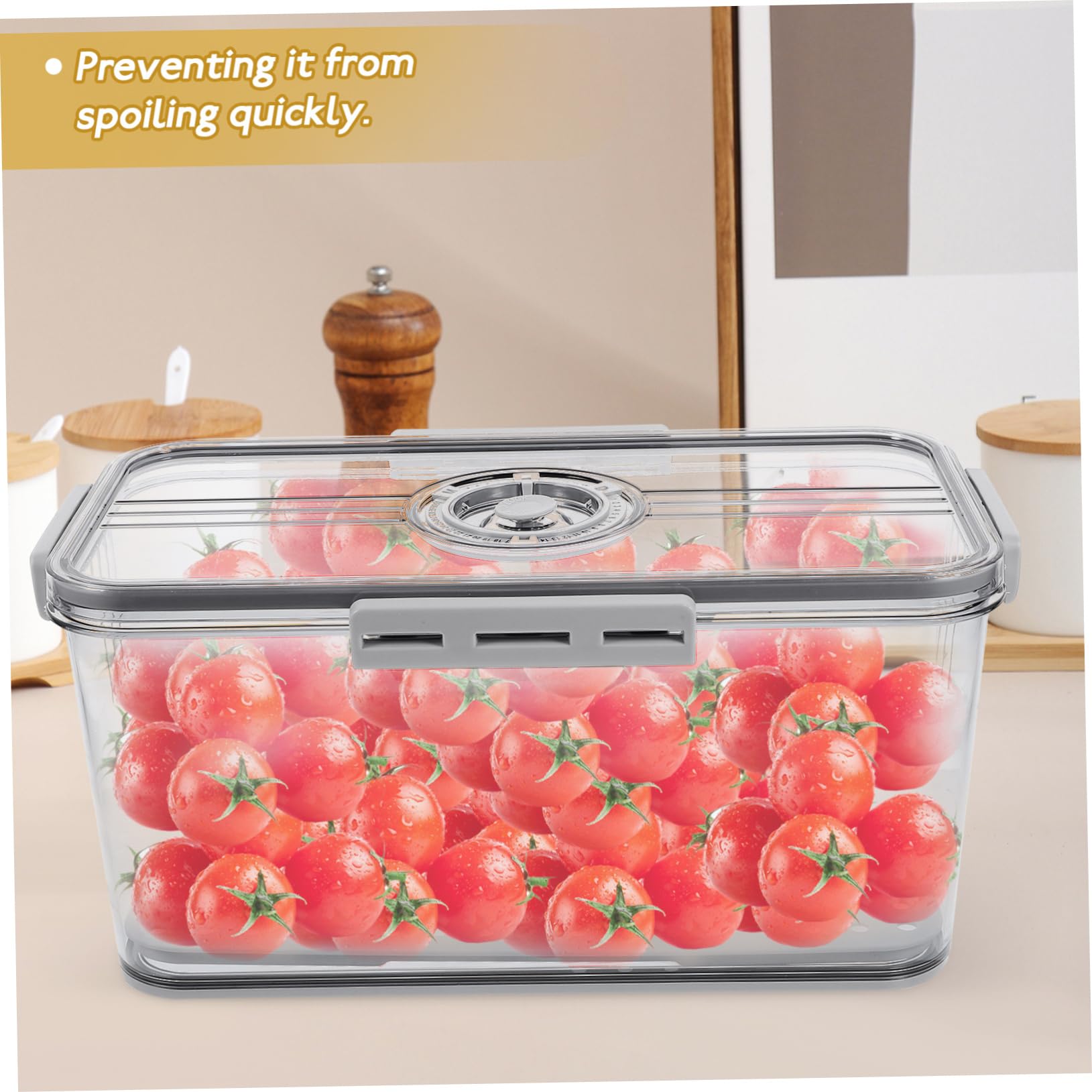 COLLBATH Frischebox aus Pet mit Deckel und Abtropfplatte für Kühlschrank | Transparentes Design, Hält Lebensmittel Frisch, Geeignet für Obst und Speisen in Schränken