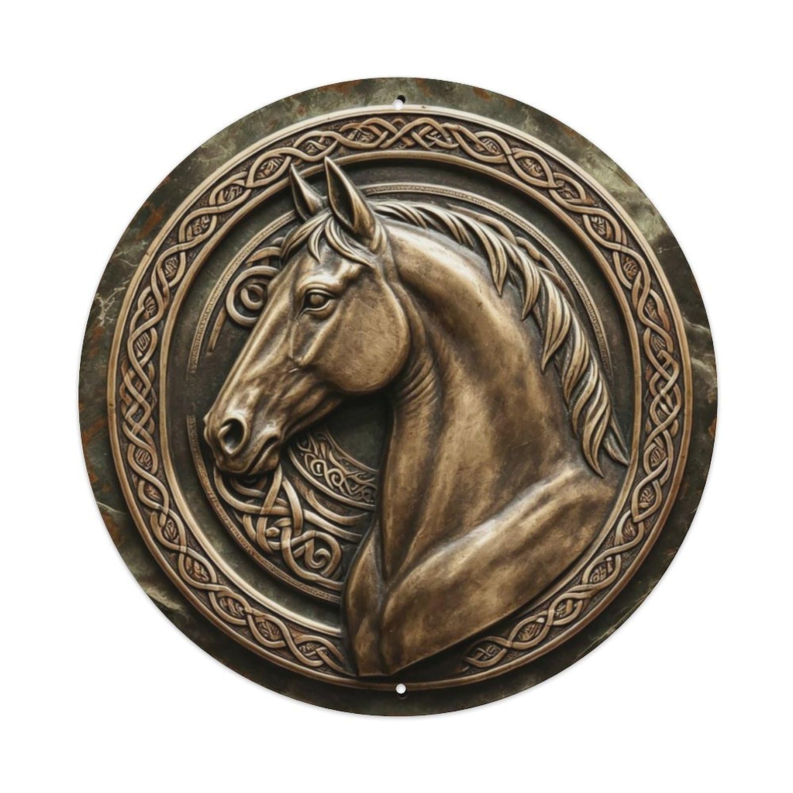 Quarter Horse Head Profile Western Metal Tin Sign Plaque