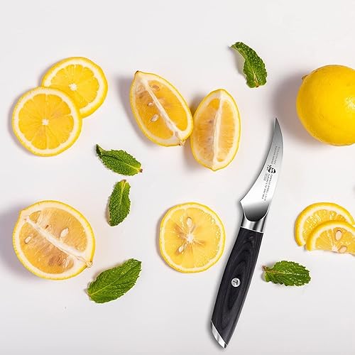 Miniatura 7 de TUO Cuchillo de pelar con pico de pájaro, cuchillo de pelar curvado de 2.75 pulgadas, cuchillos pequeños ultra afilados con mango ergonómico de