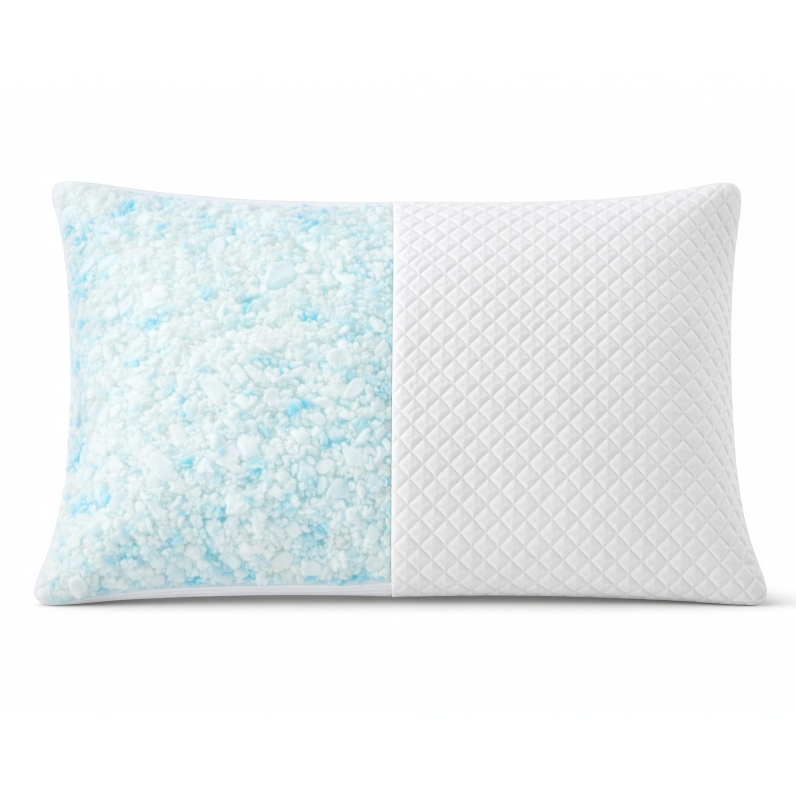 MY ARMOR Adjustable Shredded Memory Foam Pillow with Extra Filling | 350 GSM Antimicrobial Cover | 17" x 27" - 1 Piece