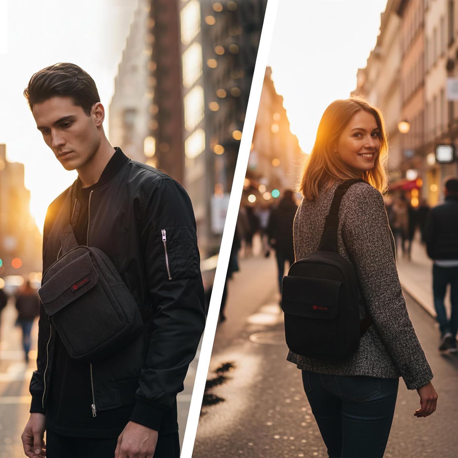 TULLIO Small Camera Bag, Lightweight Camera Sling Bag Waterproof DSLR/Mirrorless Crossbody Case with Rain Cover Everyday Shoulder Photgraphy Bag for Photographers
