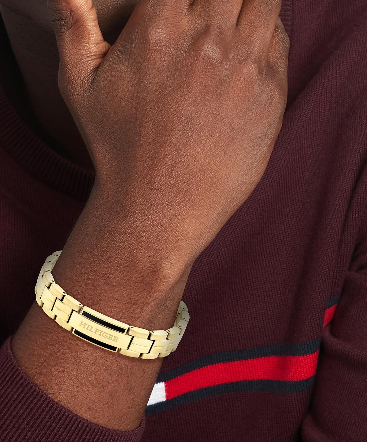 Tommy Hilfiger Men's Jewelry - Hypoallergenic Link Bracelet with Fold-Over Clasp – Casual and Stylish - Fashion Accessory, Gift for Him - Image 2