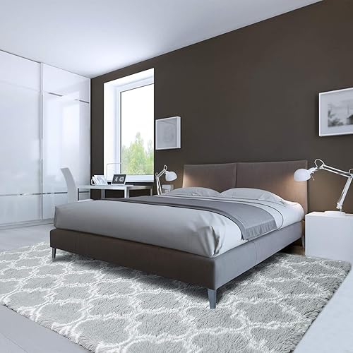 Miniatura 3 de LOCHAS - Alfombra de lujo para interior, moderna, de felpa, esponjosa, extrasuave y cómoda, geométrica marroquí, para dormitorio, sala de estar,