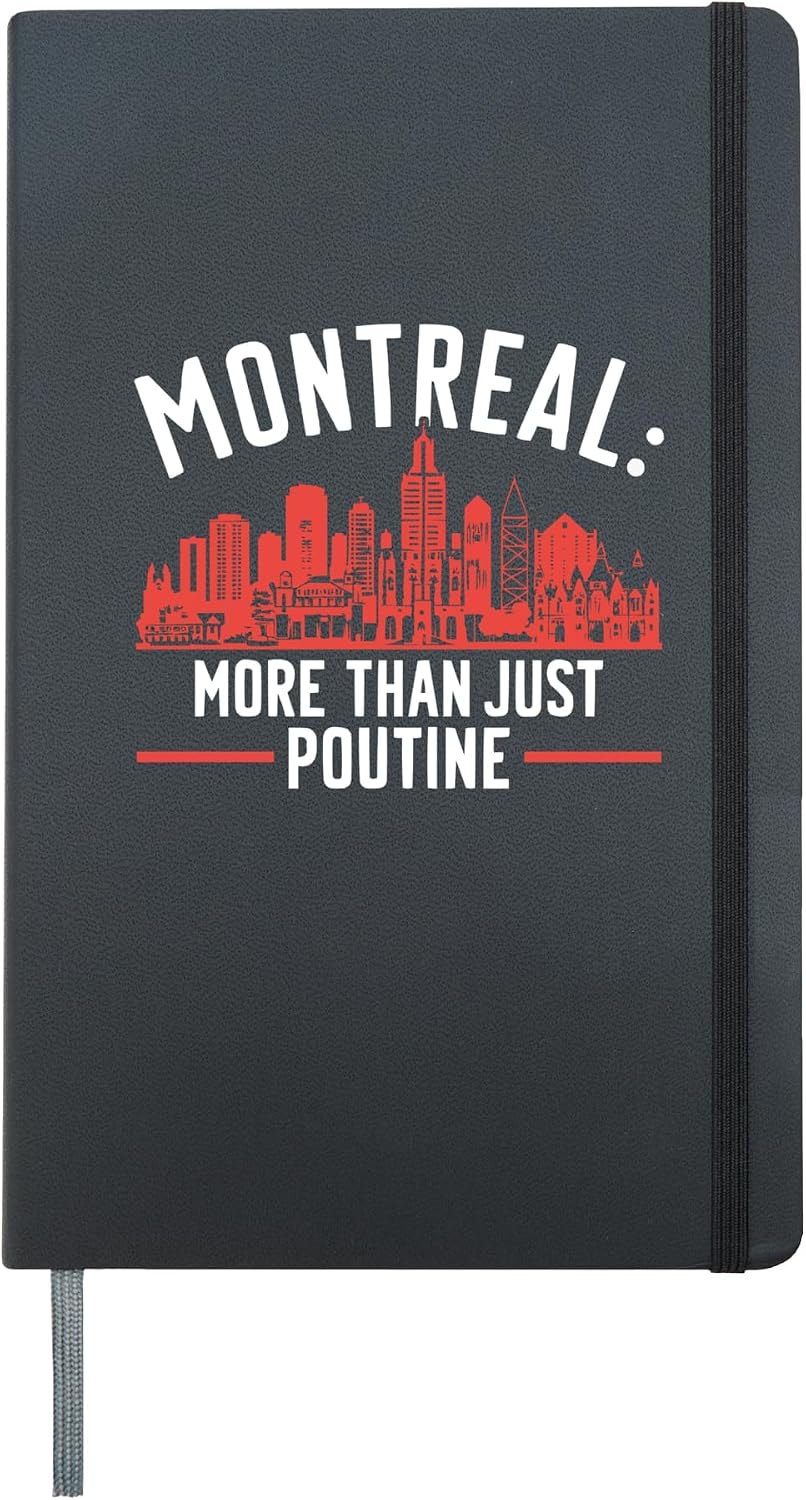 Montreal Quebec Canadian Travel Vacation I Love Canada Hardcover Journal, Black