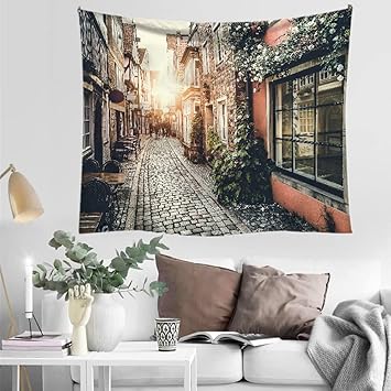 Amazon Co Jp タペストリー 壁掛け壁画 タペストリー多機能 ファブリック装飾用品おしゃれ モダンなアート 模様替え 部屋 リビングルーム 窓カーテン 個性ギフト ウォールデコ インテリア背景 間仕切り 短いぬいぐるみ 現代 北欧 風景 街並み 150 130cm ホーム キッチン