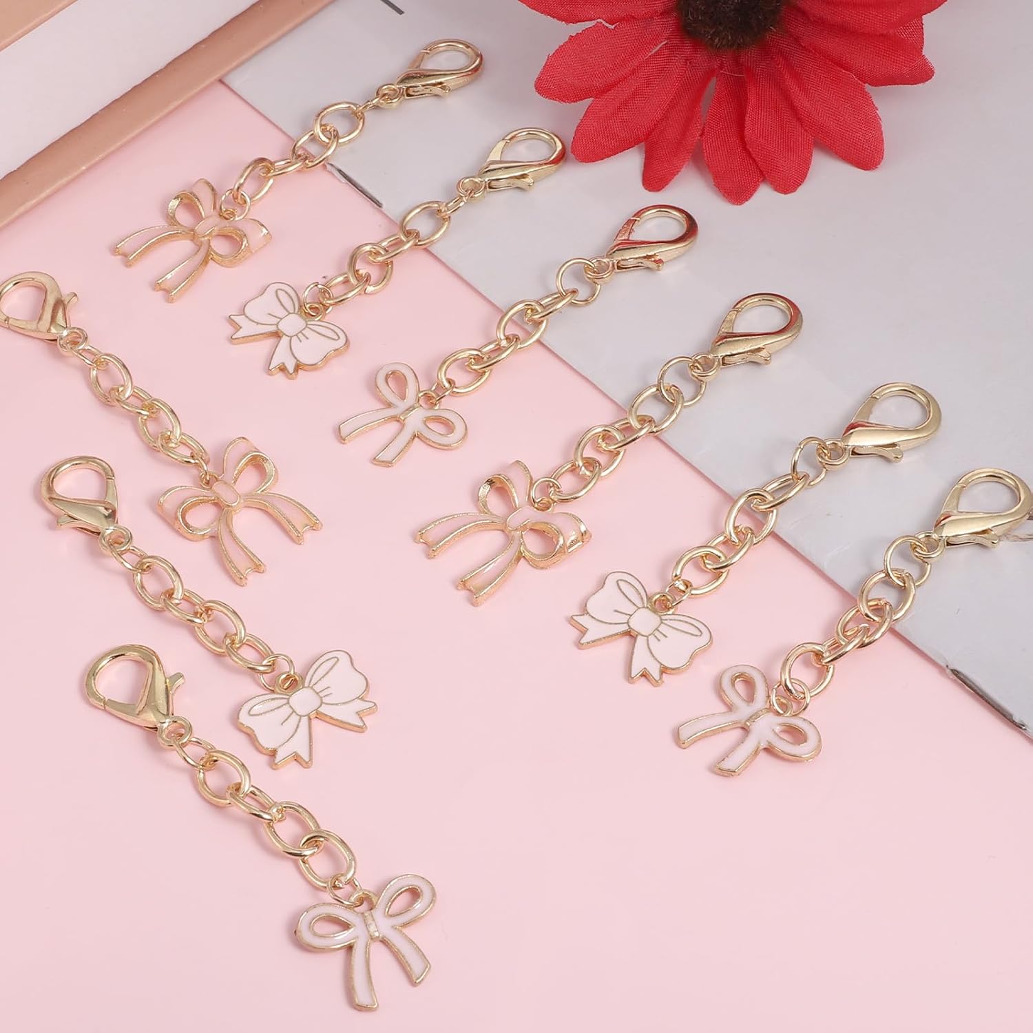 30 Piece Pink Bow Keychains Party Favors Cute Bowknot Key Chains Bow Birthday Party Decorations Supplies Gifts for Women Girls Team - Image 2