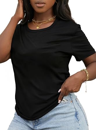 LovelyWholesale Women Graphic Tees Slogan Letter Print Casual Summer Tops Short Sleeve T Shirts