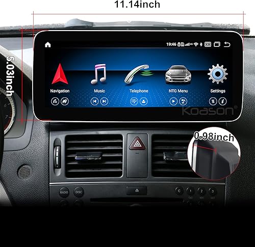 Miniatura 6 de Koason - Monitor de pantalla para Android de 10,25 pulgadas HD1920 4G LTE reproductor multimedia de navegación GPS para Mercedes Benz C180 C200 C280