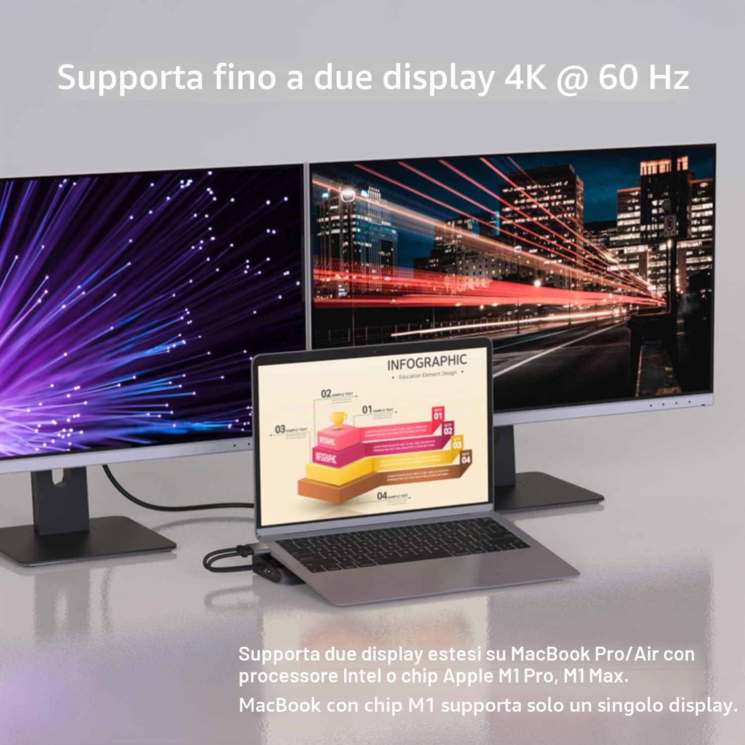j5create USB C Dual 4K 60Hz Display Docking Station (12-in-1), alloggiamento SSD M.2 NVMe integrato, HDMI, DisplayPort, USB-A 10Gbps, lettore di schede, PD 100W, per Mac Pro, laptop Windows (JCD552)