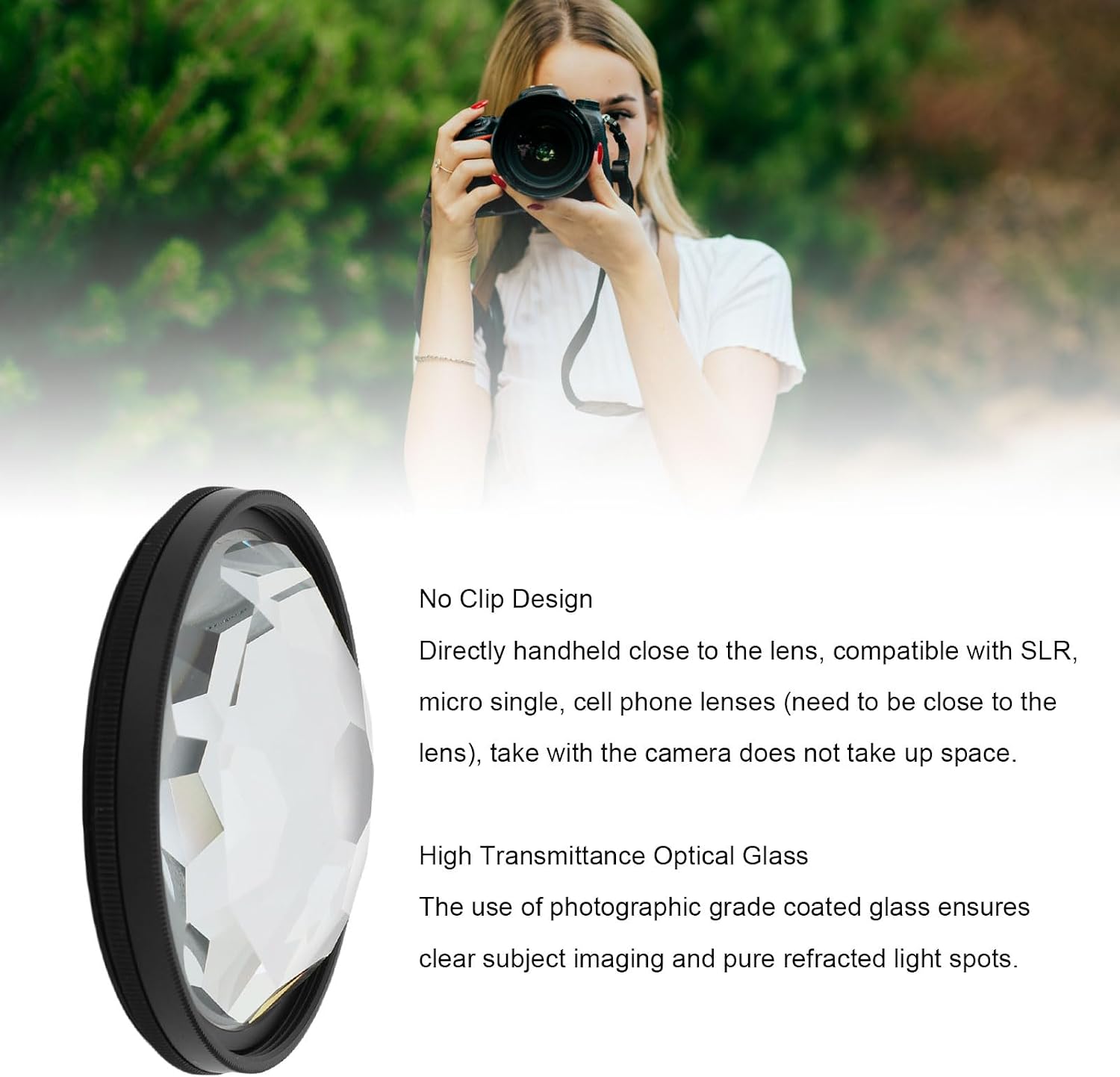 Camera Kaleidoscope Filter, Optical Glass Lens Effects Filter, Foreground Blur Effects, Prism Refractions for DSLR, Mirrorless, Smartphone Cameras (82MM)