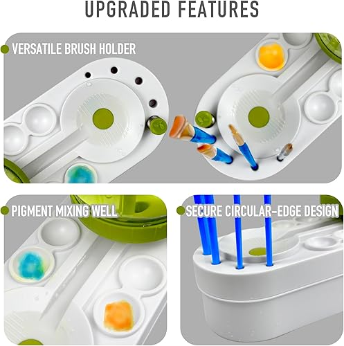 Miniatura 3 de FINFINLIFE Limpiador de pinceles con 10 pinceles de pintura  Enjuagador automático de pinceles para acrílico, acuarela y pinturas a base de agua, no