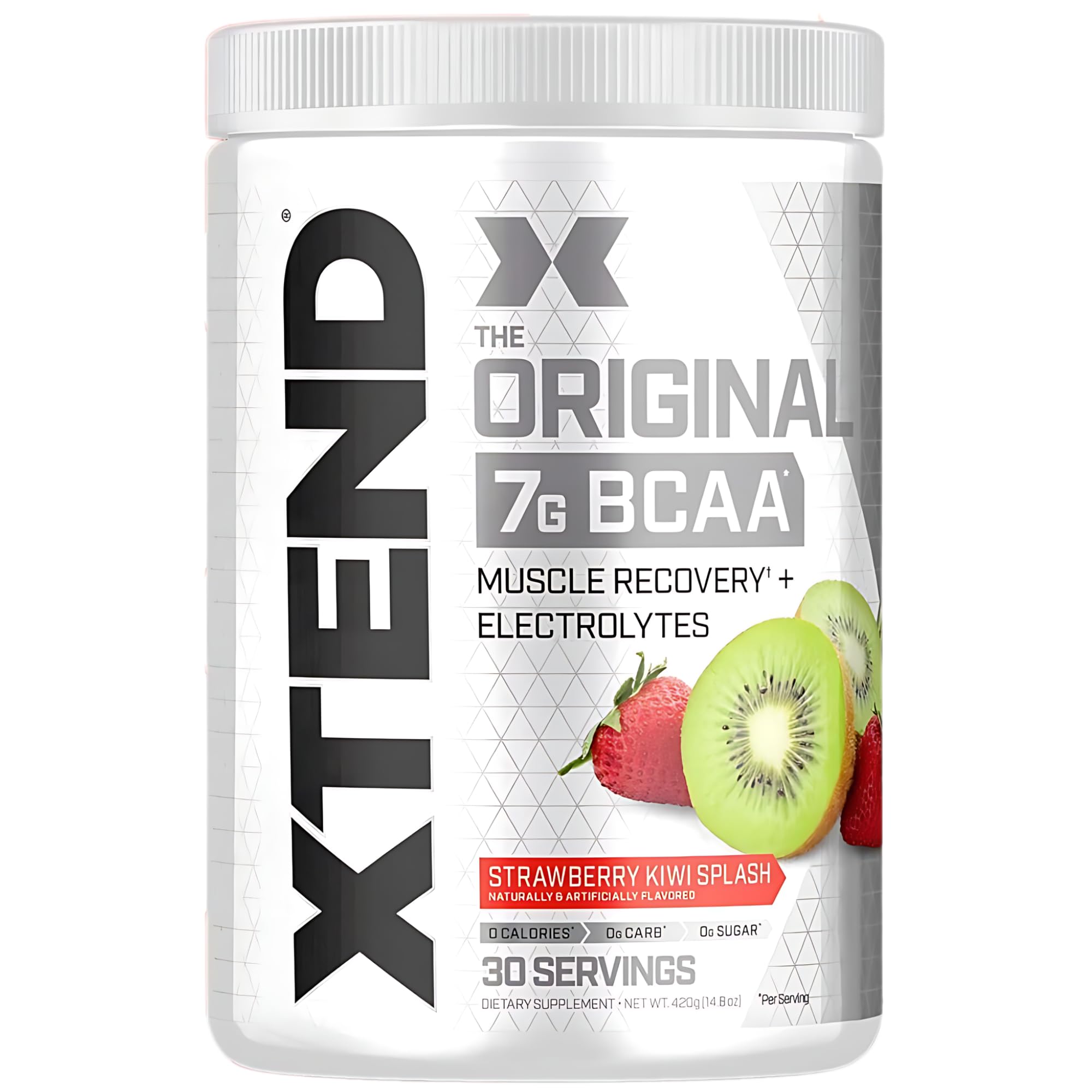XTEND Original BCAA Powder Strawberry Kiwi Splash | ZERO CALORIE, ZERO CARB, ZERO SUGAR - Post Workout Muscle Recovery Drink with Amino Acids - 7g BCAAs for Men & Women | 30 Servings