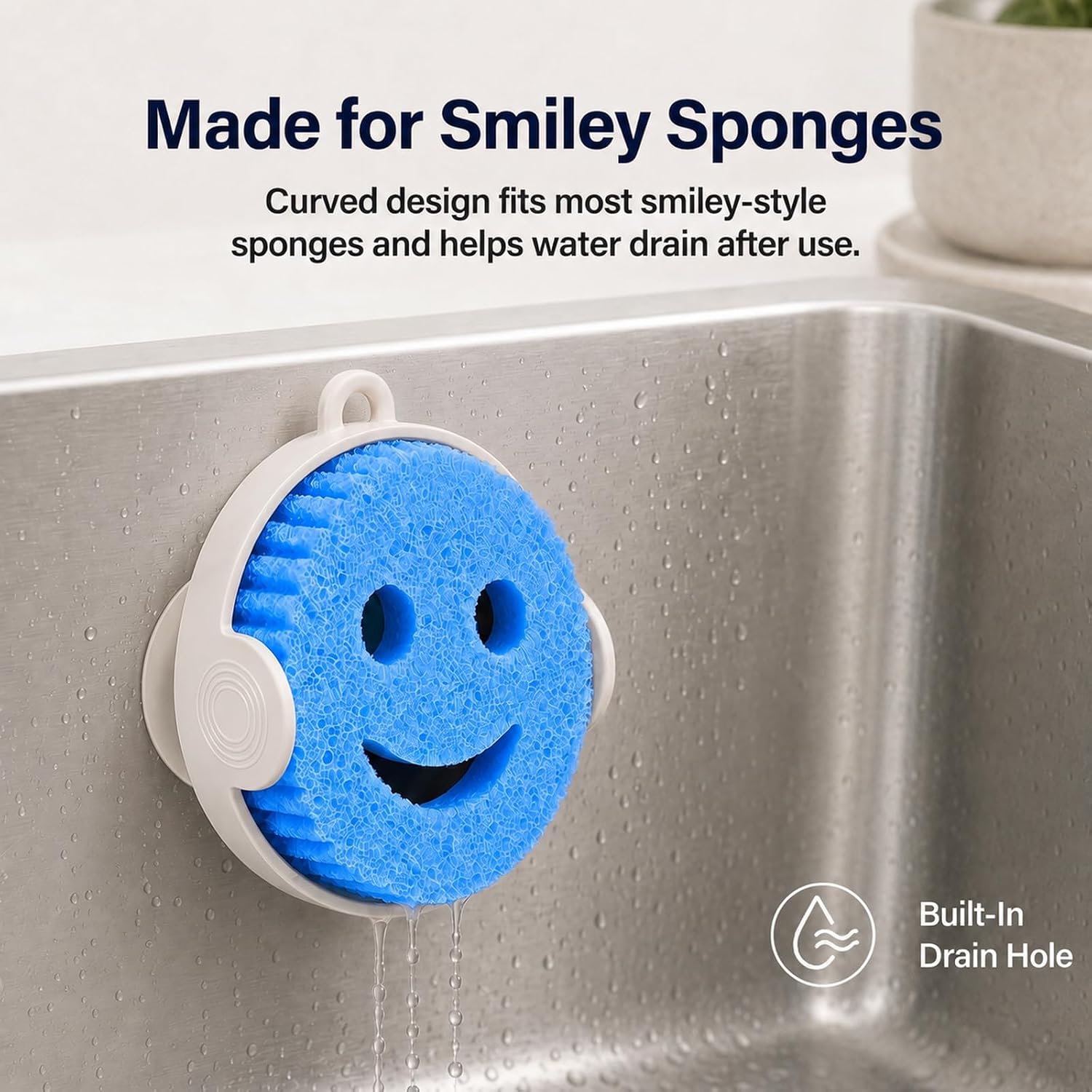 Magnetic Sponge Holder for Kitchen Sink, Scrub Daddy Style image 2