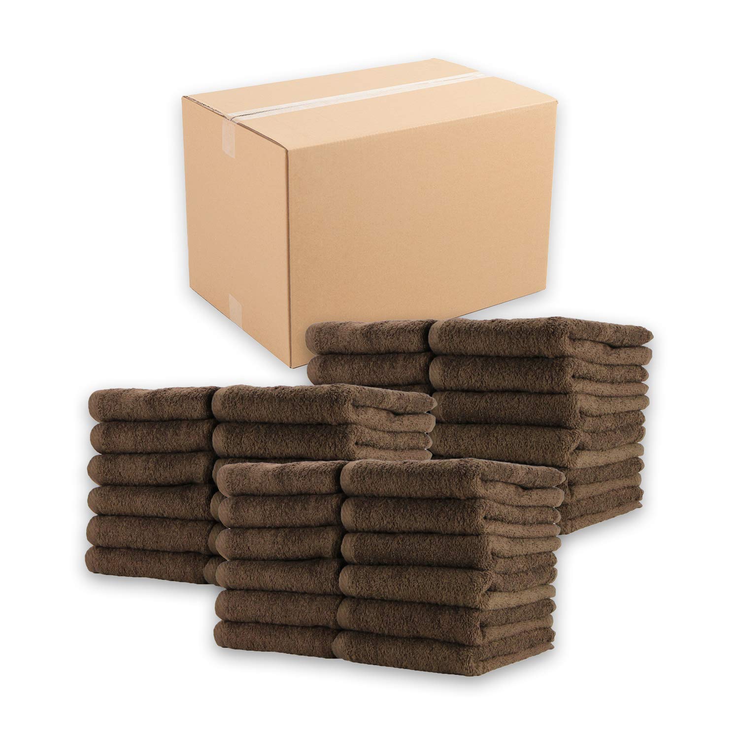 Arkwright Bleach Resistant Salon Towels Bulk - 100% Cotton Hair Towels, Soft, Absorbent, Quick Dry Spa &amp; Barber Towels for Hair Stylist, Nail Salon &amp; Esthetician, 16 x 27, Brown (Case of 144)