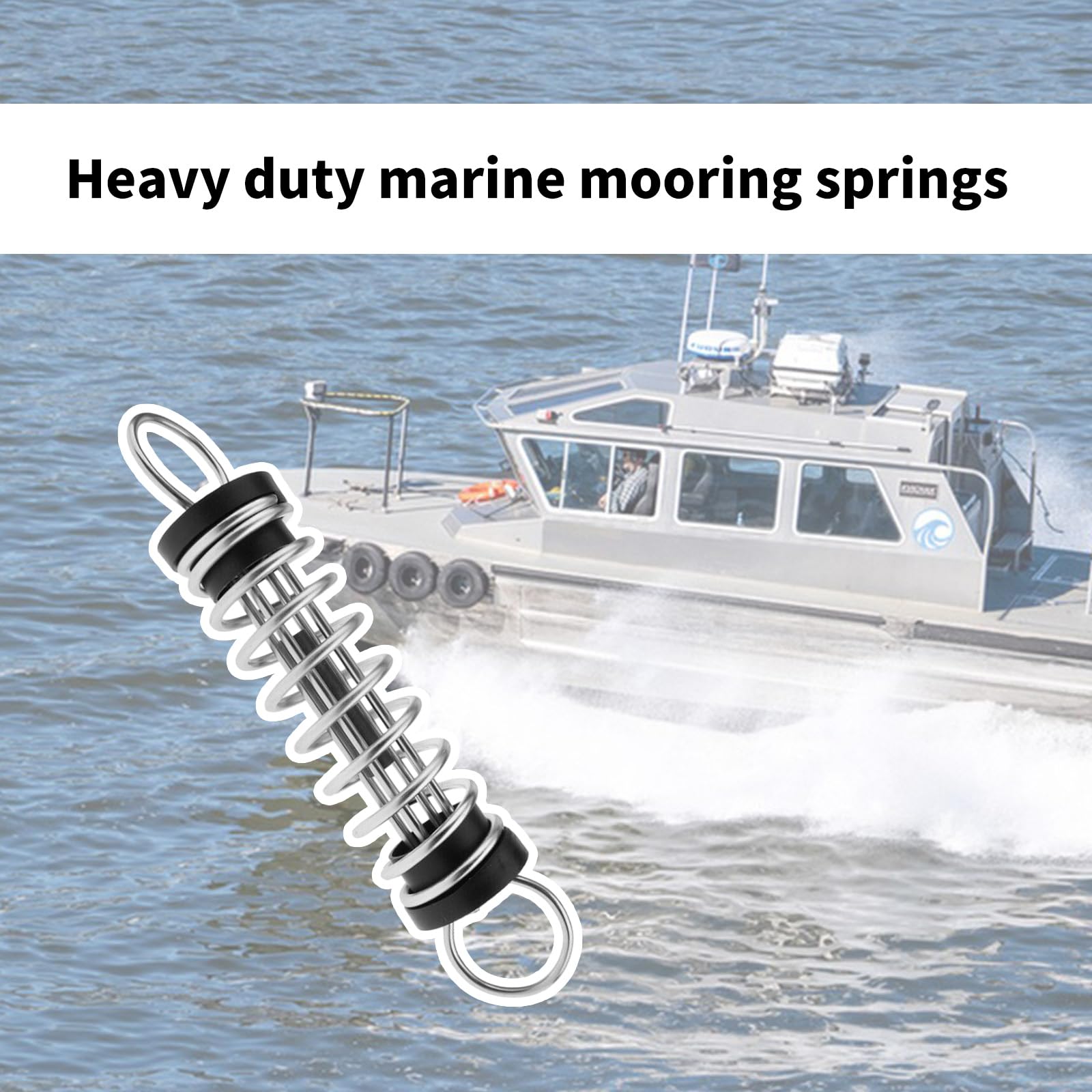 COOLHOOD Molla di ormeggio del grado marino con l'acciaio inossidabile dell'ammortizzatore di scossa del cuscinetto di gomma per l'acciaio inossidabile dell'ormeggio dell'yacht/ancore