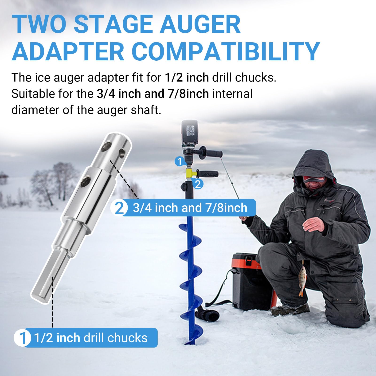Auger Adapter for Ice Fishing & Drilling -6