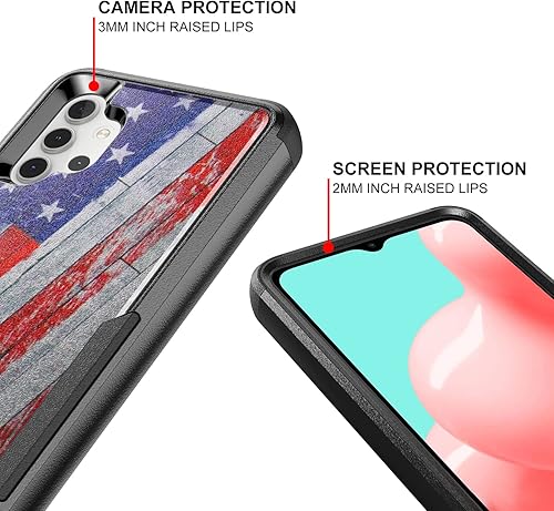 Miniatura 5 de TJS Funda compatible con Samsung Galaxy A32 5G, con protector de pantalla de vidrio templado, resistente, resistente, a prueba de golpes, protección