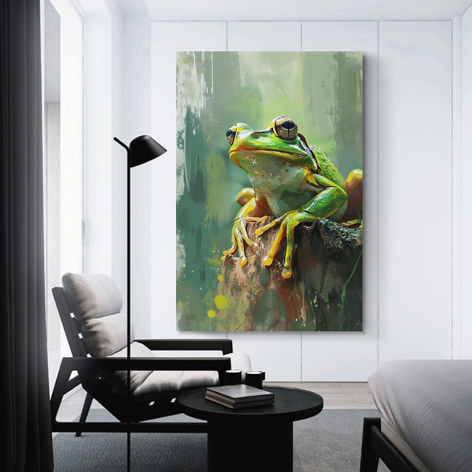 蛙 カエル 原画 アート 絵画 画家 インテリア ハンドメイド イラスト 緑 蛙 カエル 原画 アート 絵画 画家 インテリア ハンドメイド