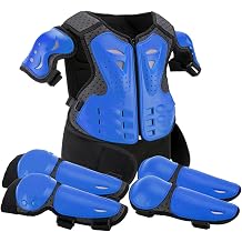 Motocross Body Armour Kids Motorbike Armour Shockproof Adjustable Protective Gear Impact Resistant Body Armour for Dirtbike Bike Skateboard Motorcycle Gear, 1 Set.