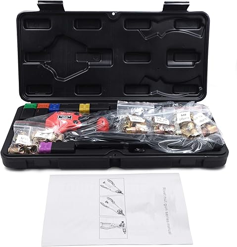 Miniatura 8 de XKMT - Pistola de tuerca remachadora tipo perilla 14.173 in 14" 60pcs Kit de pistola de tuerca remachadora Herramientas de ajuste Herramienta de