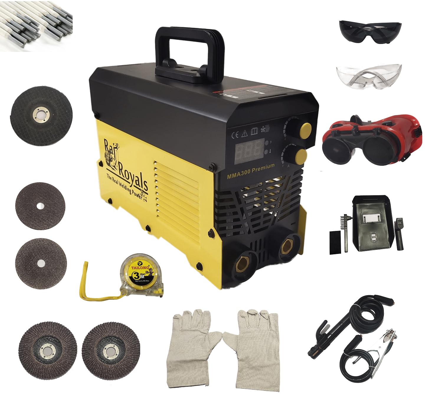 RAJROYALS MMA 300 Heavy Duty IGBT technology high powered anti sticking, hot start, arc force low voltage working for IRON and STEEL gate grills fabrication work welding machine (B0CD5YWGKD) Amazon Price History, Amazon Price Tracker