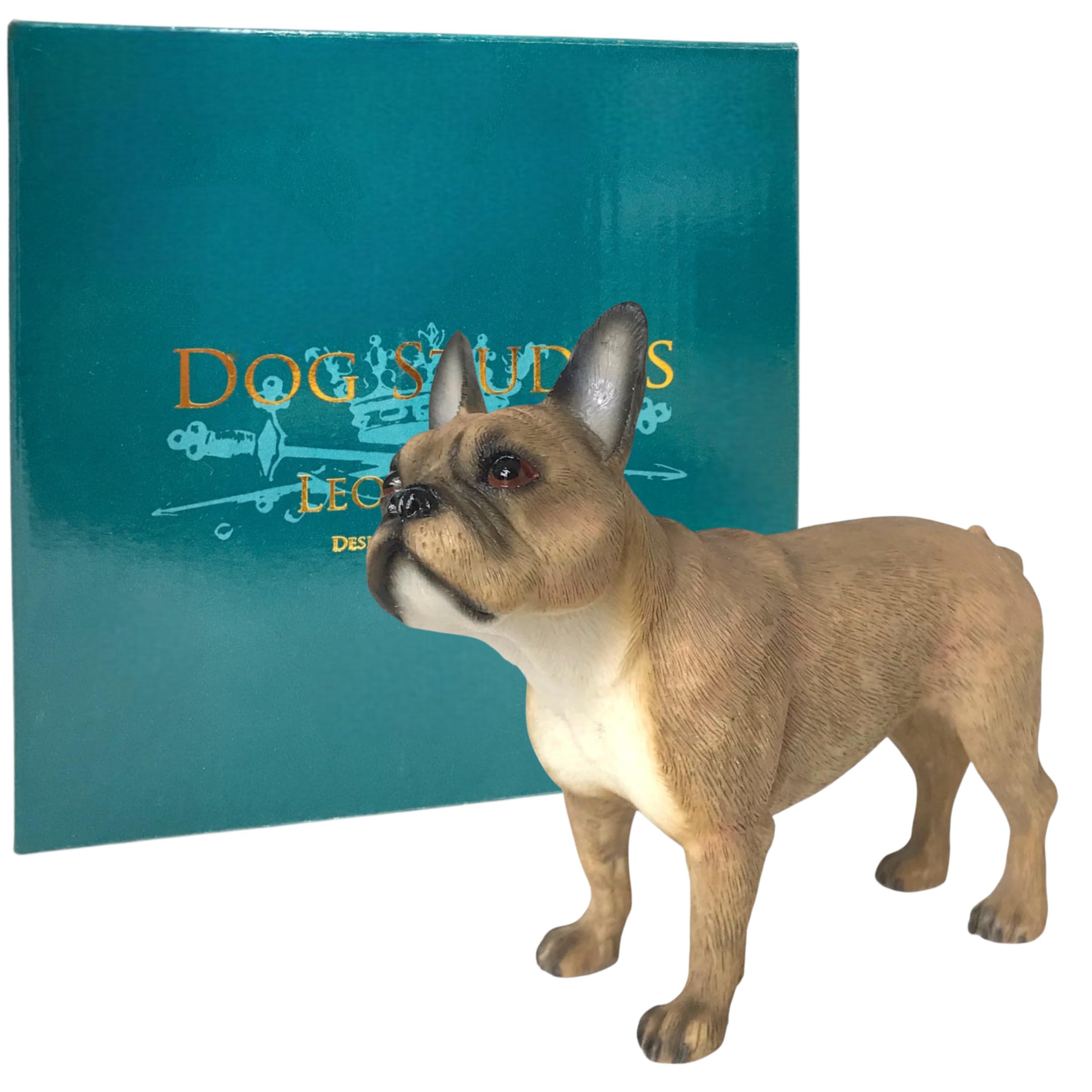 Animal Crackers Tan French Bulldog figurine from the Dog Studies range, gift boxed dog lover collectible. Length 13cm.