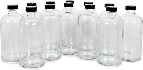 Miniatura 8 de Vivaplex, 12, botellas de vidrio transparentes, de 16 onzas, con tapas